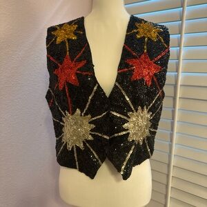 Vintage March-Ups Sequin Starburst Vest